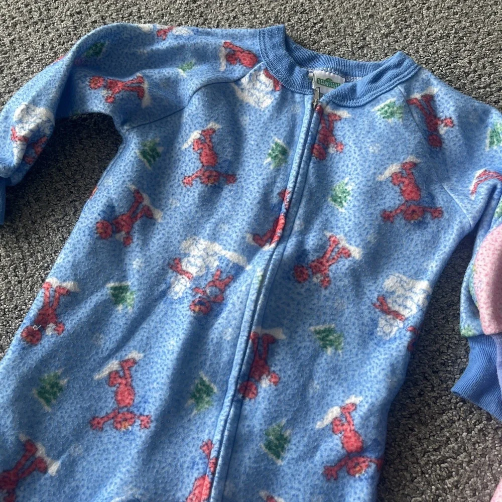 Vintage Sesame‎ Street Footed Pajamas. Sleepers. Elmo, Big Bird. 2T